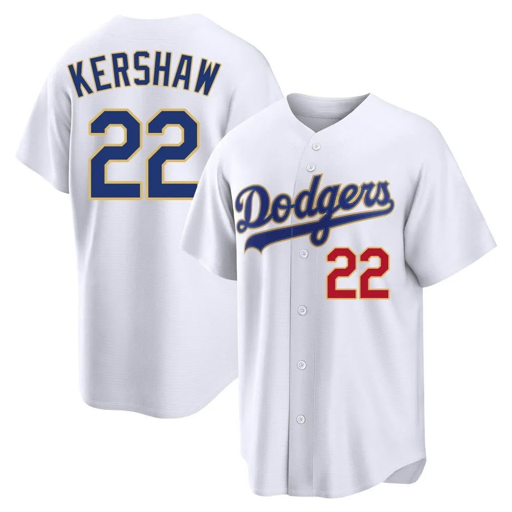 Elroe LA.Dodgers #22 Clayton Kershaw Player Gold White 2026 Collection Stadium Limited Stitched Jerseys
