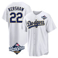 Elroe LA.Dodgers #22 Clayton Kershaw Player Gold White World Series 2026 Collection Stadium Game Stitched Jerseys