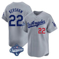 Elroe LA.Dodgers #22 Clayton Kershaw Player Gray World Series Meet Limited Home Stitched Jerseys