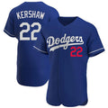 Elroe LA.Dodgers #22 Clayton Kershaw Player Royal Limited Elite Home Stitched Jerseys