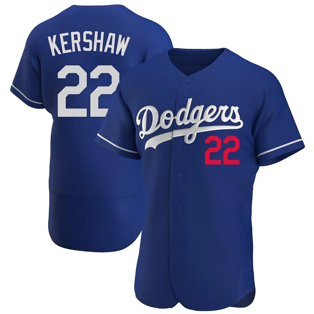 Elroe LA.Dodgers #22 Clayton Kershaw Player Royal Limited Elite Home Stitched Jerseys