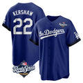 Elroe LA.Dodgers #22 Clayton Kershaw Player Royal World Series City Connect Home Game Stitched Jerseys