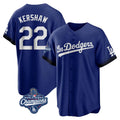 Elroe LA.Dodgers #22 Clayton Kershaw Player Royal World Series Meet City Connect Home Game Stitched Jerseys