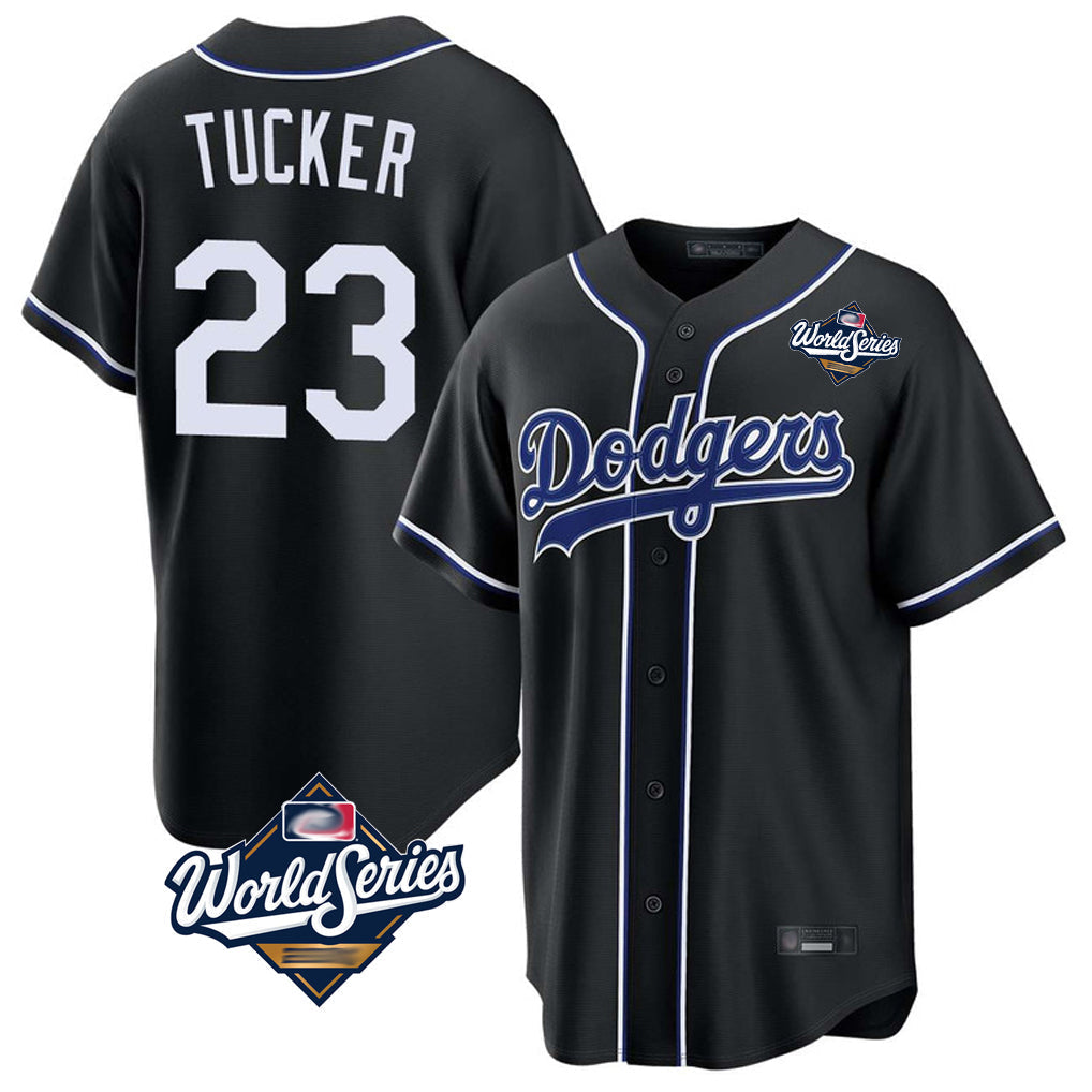 Elroe LA.Dodgers #23 Kyle Tucker Player Black World Series Carbon Limited Home Stitched Jerseys