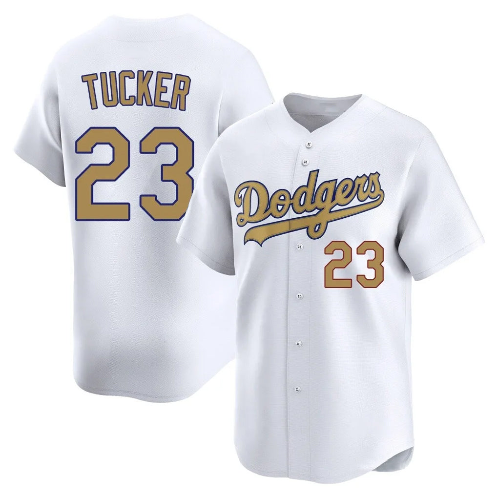 Elroe LA.Dodgers #23 Kyle Tucker Player Gold Collection Limited Home Stitched Jerseys
