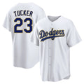 Elroe LA.Dodgers #23 Kyle Tucker Player Gold White 2026 Collection Stadium Game Stitched Jerseys