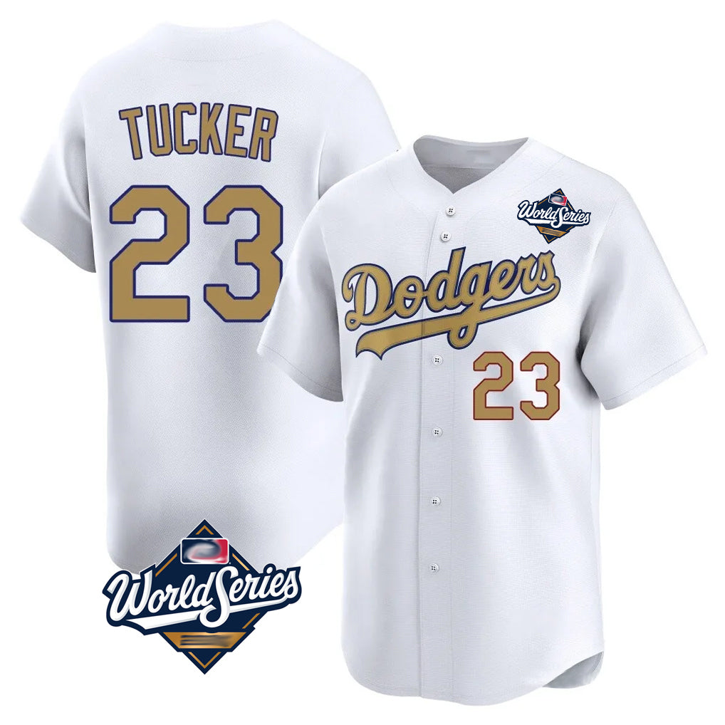 Elroe LA.Dodgers #23 Kyle Tucker Player Gold World Series Collection Limited Home Stitched Jerseys