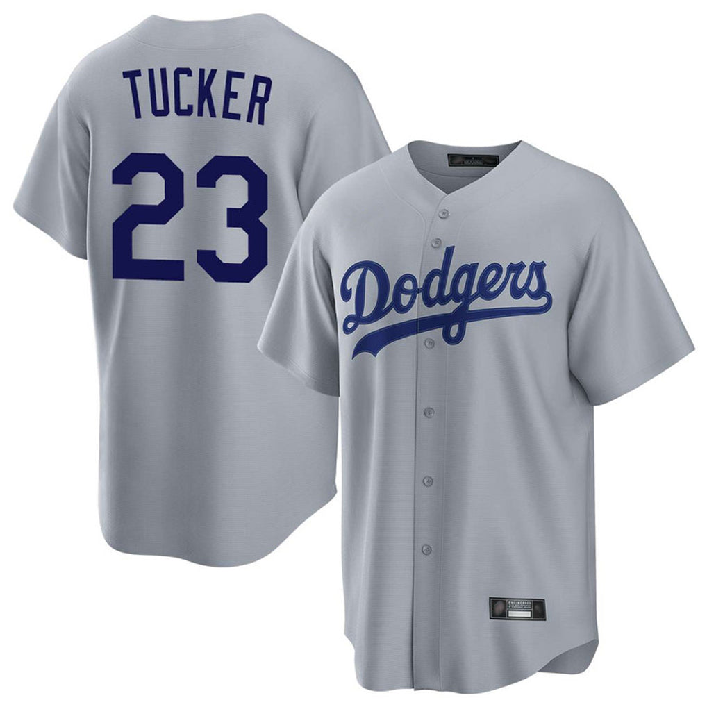 Elroe LA.Dodgers #23 Kyle Tucker Player Gray Game Stitched Jerseys