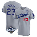 Elroe LA.Dodgers #23 Kyle Tucker Player Gray World Series Limited Elite Home Stitched Jerseys