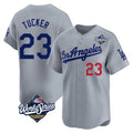 Elroe LA.Dodgers #23 Kyle Tucker Player Gray World Series Limited Home Stitched Jerseys