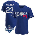 Elroe LA.Dodgers #23 Kyle Tucker Player Royal World Series Meet Limited Elite Home Stitched Jerseys
