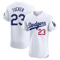 Elroe LA.Dodgers #23 Kyle Tucker Player White Limited Elite Home Stitched Jerseys