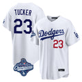 Elroe LA.Dodgers #23 Kyle Tucker Player White World Series Meet Home Game Stitched Jerseys