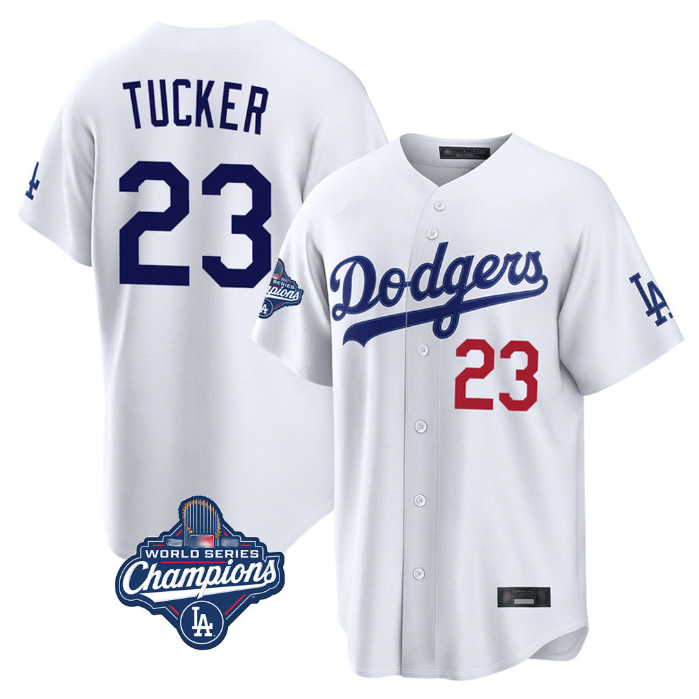 Elroe LA.Dodgers #23 Kyle Tucker Player White World Series Meet Home Game Stitched Jerseys