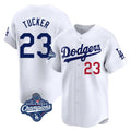 Elroe LA.Dodgers #23 Kyle Tucker Player White World Series Meet Limited Home Stitched Jerseys