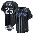 Elroe LA.Dodgers #25 Tommy Edman Player Black World Series Carbon Limited Home Stitched Jerseys