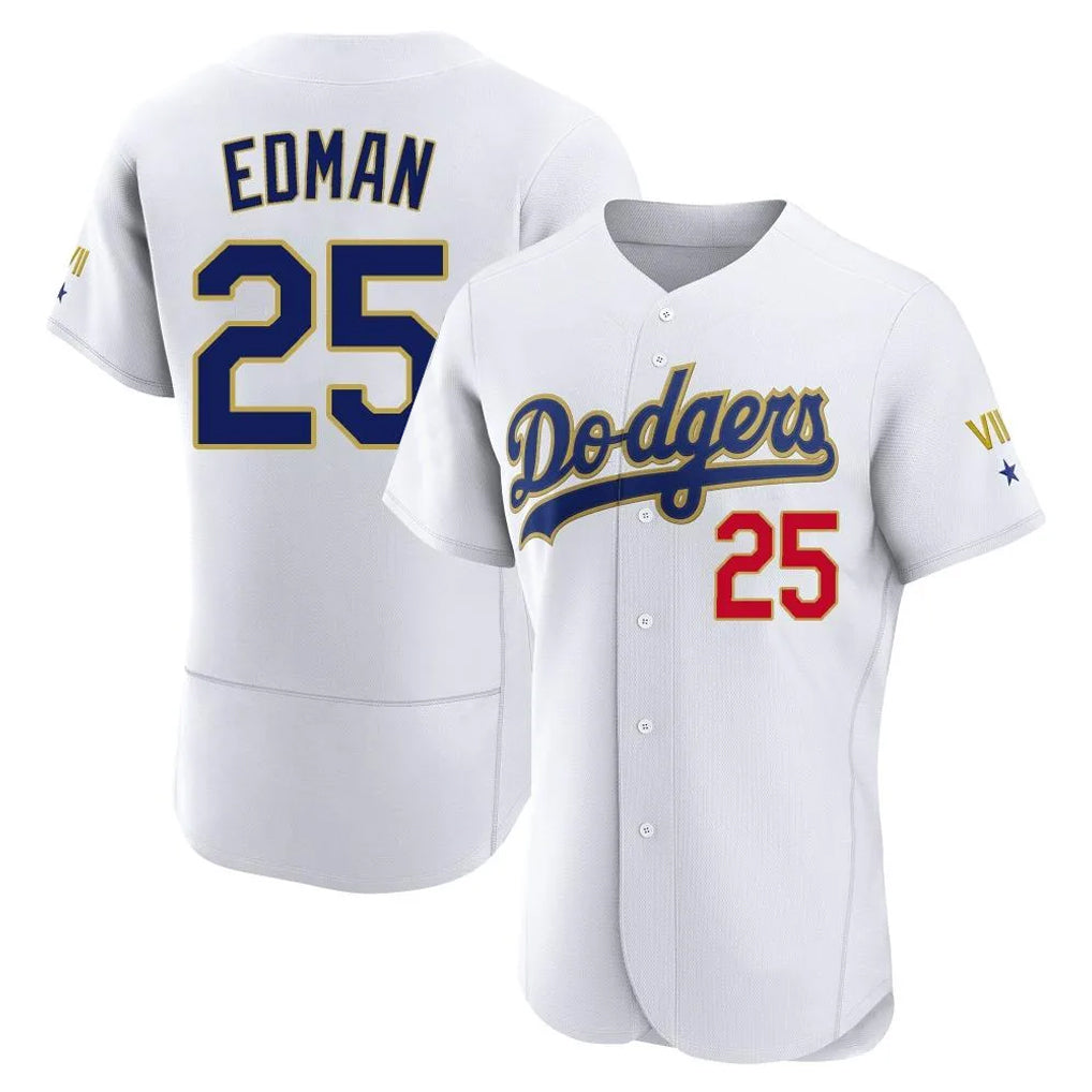 Elroe LA.Dodgers #25 Tommy Edman Player Gold White 2026 Collection Stadium Limited Elite Stitched Jerseys