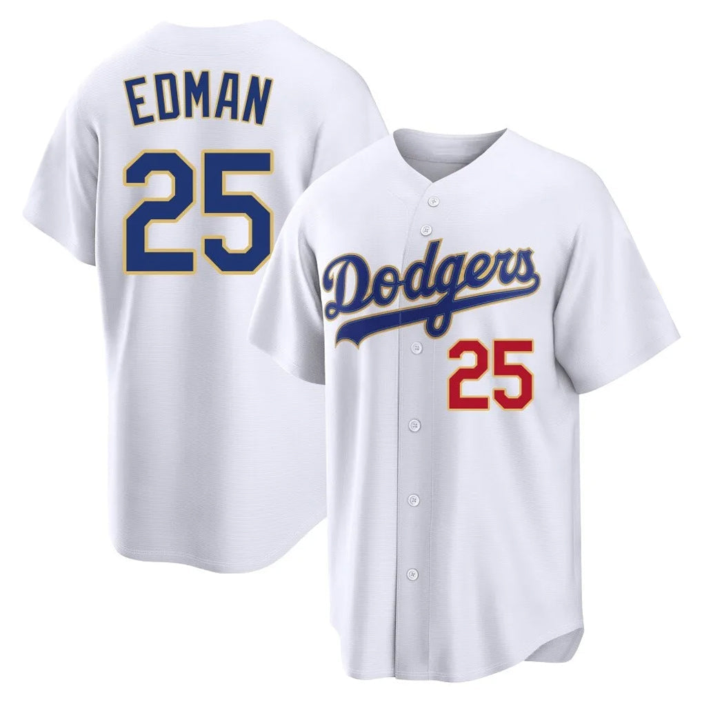 Elroe LA.Dodgers #25 Tommy Edman Player Gold White 2026 Collection Stadium Limited Stitched Jerseys