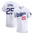 Elroe LA.Dodgers #25 Tommy Edman Player Gold White Limited Elite Home Stitched Jerseys