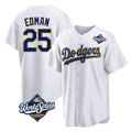 Elroe LA.Dodgers #25 Tommy Edman Player Gold White World Series 2026 Collection Stadium Game Stitched Jerseys