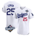 Elroe LA.Dodgers #25 Tommy Edman Player Gold White World Series Limited Elite Home Stitched Jerseys