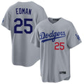 Elroe LA.Dodgers #25 Tommy Edman Player Gray Game Home Stitched Jerseys