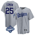 Elroe LA.Dodgers #25 Tommy Edman Player Gray World Series Meet Game Stitched Jerseys