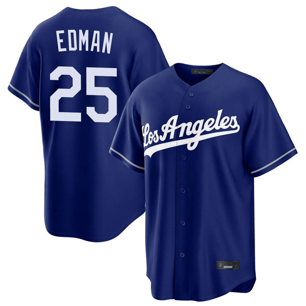 Elroe LA.Dodgers #25 Tommy Edman Player Royal Game Stitched Jerseys