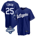 Elroe LA.Dodgers #25 Tommy Edman Player Royal World Series Meet Game Stitched Jerseys