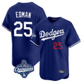 Elroe LA.Dodgers #25 Tommy Edman Player Royal World Series Meet Limited Home Stitched Jerseys