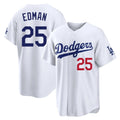 Elroe LA.Dodgers #25 Tommy Edman Player White Home Game Stitched Jerseys