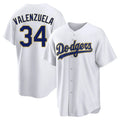 Elroe LA.Dodgers #34 Fernando Valenzuela Player Gold White 2026 Collection Stadium Game Stitched Jerseys