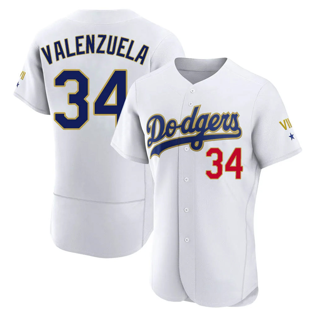 Elroe LA.Dodgers #34 Fernando Valenzuela Player Gold White 2026 Collection Stadium Limited Elite Stitched Jerseys