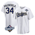 Elroe LA.Dodgers #34 Fernando Valenzuela Player Gold White World Series 2026 Collection Stadium Game Stitched Jerseys