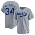 Elroe LA.Dodgers #34 Fernando Valenzuela Player Gray Game Limited Home Stitched Jerseys