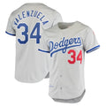 Elroe LA.Dodgers #34 Fernando Valenzuela Player Gray Throwback 1981 Stitched Jerseys