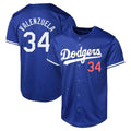Elroe LA.Dodgers #34 Fernando Valenzuela Player Royal Limited World Series Stitched Jerseys