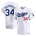Elroe LA.Dodgers #34 Fernando Valenzuela Player White Limited Home Stitched Jerseys