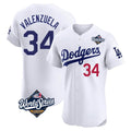 Elroe LA.Dodgers #34 Fernando Valenzuela Player White World Series Limited Elite Home Stitched Jerseys