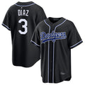Elroe LA.Dodgers #3 Edwin D¡§aaz Player Black Carbon Limited Home Stitched Jerseys