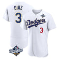 Elroe LA.Dodgers #3 Edwin D¡§aaz Player Gold White World Series 2026 Collection Stadium Limited Elite Stitched Jerseys