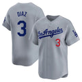 Elroe LA.Dodgers #3 Edwin D¡§aaz Player Gray Limited Home Stitched Jerseys