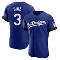 Elroe LA.Dodgers #3 Edwin D¡§aaz Player Royal City Connect Elite Home Stitched Jerseys