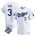 Elroe LA.Dodgers #3 Edwin D¡§aaz Player White World Series Meet Limited Home Stitched Jerseys