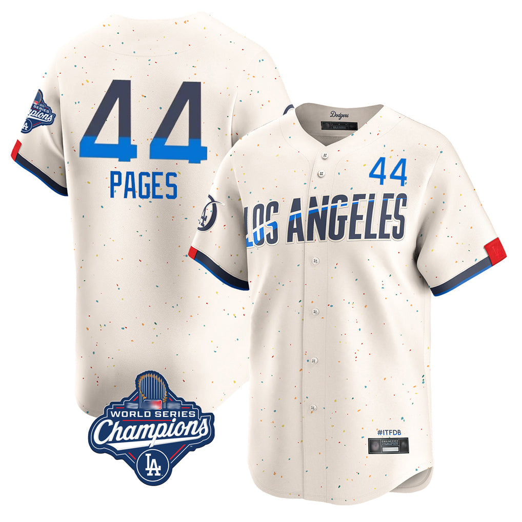 Elroe LA.Dodgers #44 Andy Pages Player Cream World Series Meet City Connect Limited Home Stitched Jerseys