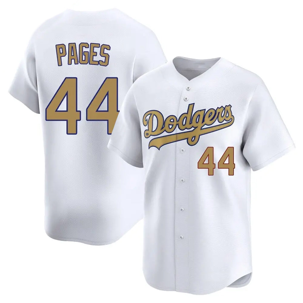 Elroe LA.Dodgers #44 Andy Pages Player Gold Collection Limited Home Stitched Jerseys