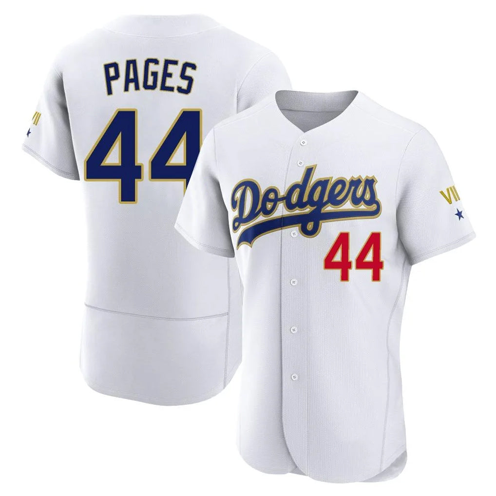Elroe LA.Dodgers #44 Andy Pages Player Gold White 2026 Collection Stadium Limited Elite Stitched Jerseys