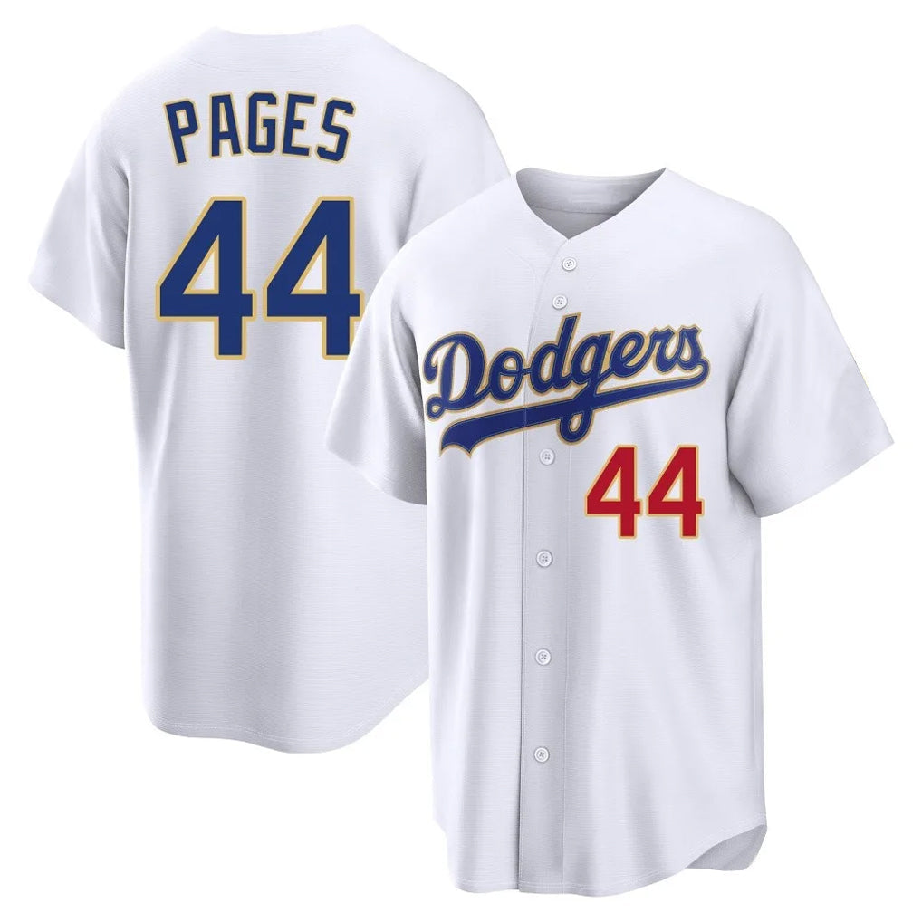 Elroe LA.Dodgers #44 Andy Pages Player Gold White 2026 Collection Stadium Limited Stitched Jerseys
