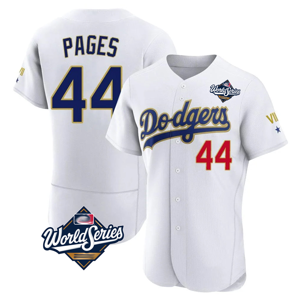 Elroe LA.Dodgers #44 Andy Pages Player Gold White World Series 2026 Collection Stadium Limited Elite Stitched Jerseys