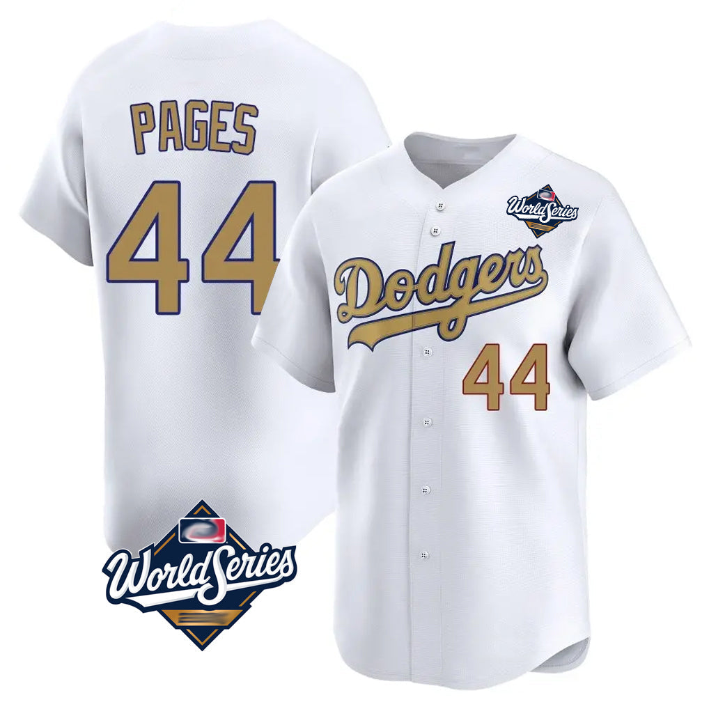 Elroe LA.Dodgers #44 Andy Pages Player Gold World Series Collection Limited Home Stitched Jerseys